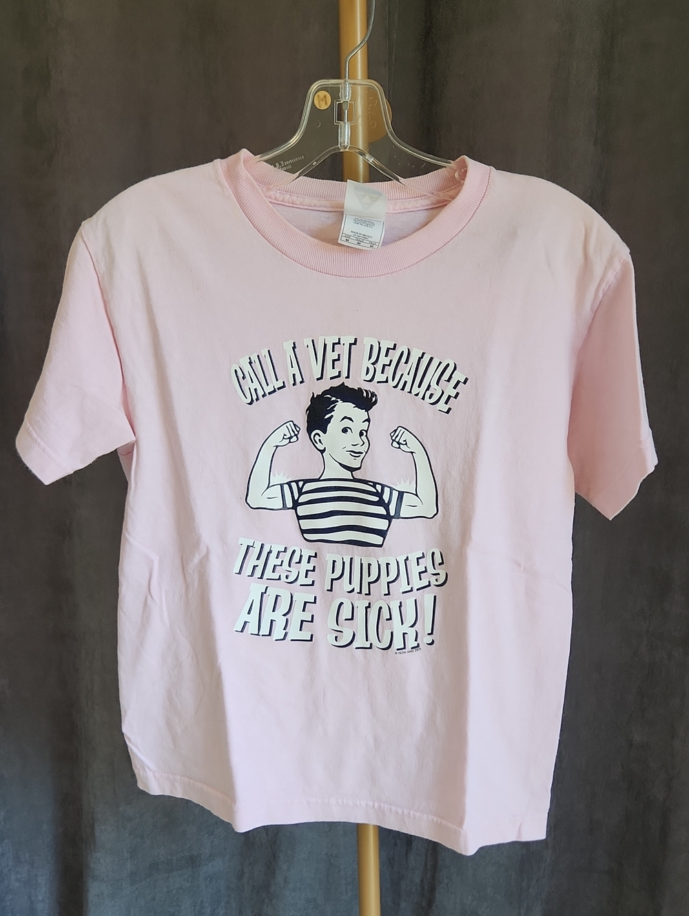 Kids Pink Graphic Tee - 'Call a Vet Because These Puppies Are Sick!'